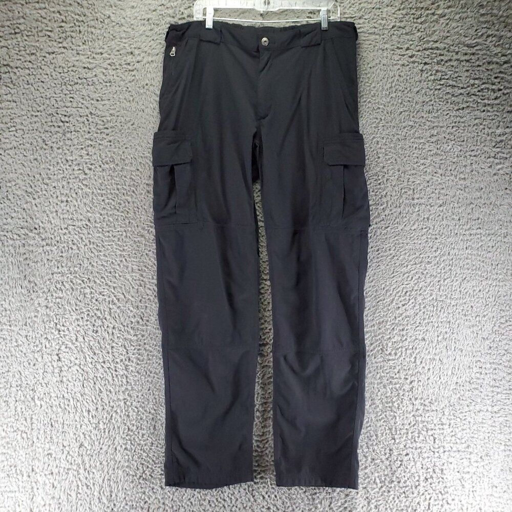 Duluth Trading Pants Mens XLx36 Black Convertible Cargo Lightweight Nylon